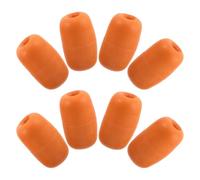 8pcs Orange PVC Marker Buoy Float Set, 11.5x6x6cm 18mm Hole | High Visibility Colour, Center Hole Design, Line Organisation, for Shrimp Nets, Mooring Lines, Dock Safety