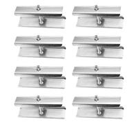 8pcs Oval Patio Umbrella Pole Reinforcement Bracket for 25mm Repair | Clamp-on Fix Kit, Galvanized Metal with Plastic Washer, Bolts, Gaskets, for Wobble Reduction