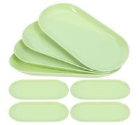 8pcs Oval Trinket Tray Plastic Vintage Light Green for Home Decor