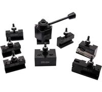 8Pcs OXA Wedge Type Quick Change Tool Post 250-000 Set Plus 2 Extra 250-001 Lathe Holders for Mini Lathe 6-9" Swing Steel Material