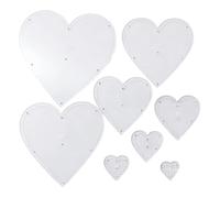 8Pcs / Pack Clear Acrylic Heart Shaped Quilting Guides Patchwork Templates Design for Accurate Cutting and Stitching Acrylic Patchwork Template