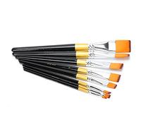 8Pcs Paint Brushes Set Nylon Hair Flat Tipped, Professional Drawing Brush Set for Acrylic Watercolor Oil Gouache, Non - Shedding with Rust - Proof Ferrule and Basswood