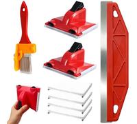 8pcs Paint Edger Tool Set, 2 Edge Brush with 4 Replacement Paints Pad, Wall Shield and Cutting in Tools for Painting Tools, Paint Cutting in Tool for Professional Floors Walls Painting