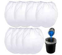 8Pcs Paint Strainer Bags, 1 Gallon Nylon Filter Bags, White Regular Fine MeshElastic Opening Strainer Bags for Buckets Essential Painting Tools, Paints Gardening Hydroponics and Spray
