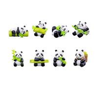 8Pcs Panda Miniature Figurines Set For Cake Decoration Realistic Animal Figures Toy For Parties Event Garden Accessories Miniature Panda Ornaments