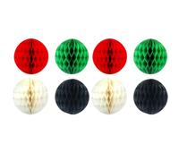 8pcs Paper Christmas Baubles,Honeycomb Decorations,Christmas Hanging Honeycomb Balls White Black Red and Green Christmas Decorations for Christmas,Birthday,New Year Party,Wedding Accessory(15cm)