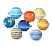 8Pcs Paper Lanterns Planets Space Theme Paper Lanterns, Solar System Lanterns for Classroom Science, Birthday Party Decorations, Solar System Themed Party Decorations (30x30cm)