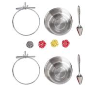 8pcs Parrot Feeding Scoop with Stainless Steel Bowl and Bite Balls | Bird Cage Medicine Feeding, Multi Purpose Set with Willow Branches, Rattan Pieces, Spoon and Bowl