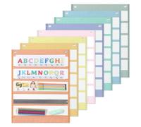 8PCS Pastel Classroom Magnetic Pocket Charts Squares Teacher Mini Pocket Chart Management Back to School Resource for Homeschool Learning Preschool Kid Home Office Schedule Activities Supply 16 x 14In