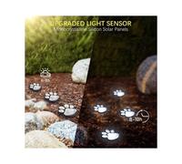 8pcs Paws Print Solar Light, Outdoor Waterproof Light, Pet Souvenir Decoration, Pet Lover'S Gift, White Light