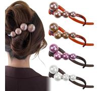 8PCS Pearl Banana Clips French Twist Hair Pin Non-Slip Hair Barrettes Hair Accessories for Women