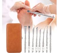 8PCS Pedicure Knife Ingrown Toenail Kit,Stainless Steel Dead Skin Removal Kit, Foot File Callus Nail for Women Men Care Feet
