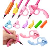 8PCS Pencil Grippers for Kids Handwriting, 4-Stage Ergonomic Pencil Grips, Step-by-Step Training & Posture Correction Tool for Children & Preschoolers, Silicone Finger Grip Aid to Fix Bad Habits
