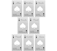8PCS Personalised Bottle Openers Credit Card Size, Groomsmen Best Man Gifts for Wedding Bachelor Party, Stainless Steel Beer Bottle Opener, Spade A Silver