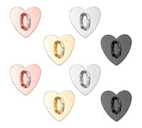 8Pcs Phone Charm Hook,Heart Phone Charm Holder Phones Ring Holder Metal Sticky Finger Grip Loops Phones Holders Cute Cell Accessories Kit for Case Pad Tablet Supplies(4 Color)