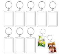 8pcs Photo Keyring,Blank Photo Keyrings Double Sided Blank Insert Keychain Acrylic Clear Photo Key Rings with Split Ring,Personalised Photo Key Fob,Small Picture Frames for Family,Friends,Gifts