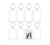 8pcs Photo Keyring,Blank Photo Keyrings Double Sided Blank Insert Keychain Acrylic Clear Photo Key Rings with Split Ring,Personalised Photo Key Fob,Small Picture Frames for Family,Friends,Gifts and Cr