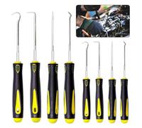 8Pcs Pick and Hook Set, Long Short Reach Precision Pick Hook Tool Mini Hose Removal Hook Set Professional Puller Remover Mechanic Pick Tool Kit for Car Auto Oil Seal O-Ring Seal Gasket