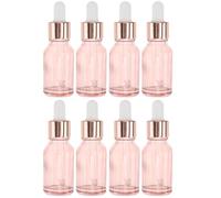 8pcs Pink 15ml Glass Refillable Dropper Bottles for Perfume Transfer | 2ml Dropper Bottle, Thick Smooth Finish, Portable Liquid Storage for Home and Stores Use