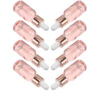 8pcs Pink Glass Dropper Bottles 15ml for Perfume and Liquids | 2ml Dropper Bottle, Thick Smooth Finish, Portable Use, Home and Store Refills, Precise Dispensing