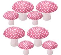 8Pcs Pink Mushroom Shaped Paper Lanterns, Windspeed Large Paper Lanterns 3D Mushroom Decoration Hanging for Nursery Garden Christmas Party Decoration 8 inch, 12 inch