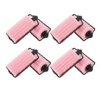 8Pcs Pink Self Holding Sponge Hair Rollers Plastic Curlers | Gentle on roots and easy to use, works as hair clips, for long hair bangs makeup and relaxing