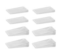 8pcs Plastic Clear Furniture Levellers, 2 Height Available Non-Slip Door Wedge, Reusable Door Stoppers Have Extreme Weight Capacity for Fixing Door Stops Wobbly Uneven Floors & Furniture(Transparent)