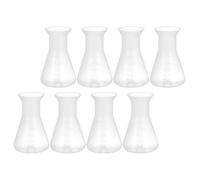 8pcs Plastic Conical Flask Set 50ml Narrow Neck PP Laboratory Use