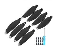 8PCS Plastic Drone Blade, Plastic Light Weight Propellers Wing Blade RC Drone Accessories Compatible for Mini(Black with silver edge)