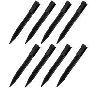 8pcs Plastic Garden Light Stakes Replacement Ground Spikes, 10mm | ABS Black Finish, 8 to 10mm Pole Fit, Pathway and Christmas Yard Use, Easy Installation