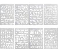 8Pcs Plastic Letter Stencil, Alphabet Stencils Plastic Lettering Number Guide Set for DIY Craft Spraying Painting Drawing Diary Scrapbook