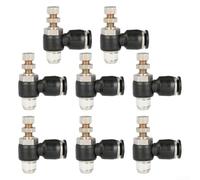 8Pcs Pneumatic Push-In Fitting Kit for Air Flow Speed Control Valves with Male Thread Options and Industrial Plastic Sealing Elements (6mm tube X G1/8 thread)