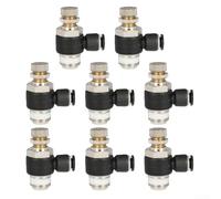 8Pcs Pneumatic Push-In Fitting Kit for Air Flow Speed Control Valves with Male Thread Options and Industrial Plastic Sealing Elements (6mm Pipe X G3/8 Thread)