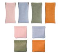 8Pcs Pocket Cosmetic Bag, 2 Size Small Makeup Bag for Purse, Squeeze Top Self-Closing Travel Mini Makeup Pouch for Women, Portable PVC Leather Small Storage Bag for Cosmetics Headphones Jewelry