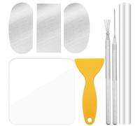 8Pcs Polymer Clay Cutter Tools, Acrylic Roller Clay Rolling Pin, Clear Rectangle Shape Sheet Backing Board, Slicer Shaping Knife, Wire Texture, Detail Needle,Scraper, Modeling Carving Jewelry Supplies