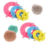 8Pcs Pom Pom Maker Pompom Makers 4 Sizes Pom Pom Maker Kit DIY Fluff Balls Knitting Craft Making Kit Pom Pom Craft Maker Plush Ball Making Tool (Random Colors)