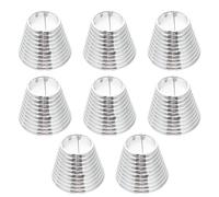 8pcs Ponytail Buckles ABS Circle Clips Hair Cuffs | Glossy Smooth Finish, Silver-look Accent, for Ponytail Elastics, Shopping Days and School Events