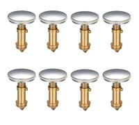 8PCS Pop Up Sink Plugs, Bathroom Push Drain Stopper Plugs, 38mm Click Clack Plug Sprung Stopper, Basin Sink Button Plugs for Kitchen Bathroom Washbasin Bath, Solid Brass Chrome Plating