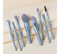 8Pcs Portable Eyes Makeup Brush Set Wood Handle Eyebrow Foundation eyeshadow Brush Blending Brush Women Beauty Tools(black-Soul Eater1)