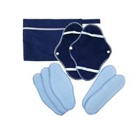 8pcs Portable Foldable Cotton Menstrual Pads Washable Period Cloths with Zippered Storage Bag Friendly Period Products Menstrual Pads