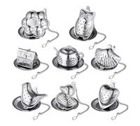 8pcs Portable Stainless Steel Herbal Filter Kettle Teas Leaf Filter Accessories For Teas Enthusiasts Available