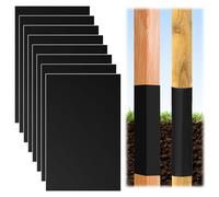 8Pcs Post Saver Sleeves, Fence Post Protector Guard Tape16.8X10.6In Wooden Posts Sleeves, Self-Adhesive Fence Protective Cover Tape Protector Wrap fits 3"X3" to 4"X4" Square And 3" to 5" Round Posts