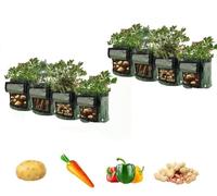 8Pcs Potato Grow Bags,10 Gallon Potato Growing Bags,Breathable Plant Bags with Flap and Handles,Durable Planting Sacks Outdoor Planters Bag for Vegetable Potato Tomato Strawberry Greenhouse