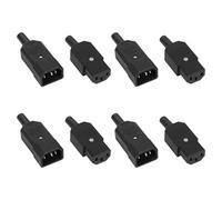 8Pcs Power Cable Adapter AC 250V 10A IEC320 C14 to C13, 3 Pin Connector Male to Female Inline Plug Socket Assembly for PDU PC Monitor