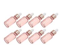 8pcs Practical Glass Dropper Bottles 15ml Pink for Perfume, Small | Suitable for Liquids, Precise Dispensing, Portable Use, Thick Smooth Finish, Stores and Home, Refillable Travel
