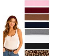 8PCS Pretty Leopard Headbands for Women - Soft Stretch Hair Bands for Pretty Everyday Styling, Feminine Outfit Matching, Casual Off Duty Looks & Effortless Daily Hair Rotation Wear