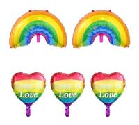 8pcs Pride Day Large Rainbow Balloons 34inch Rainbow Balloon 18inch Heart Balloon Large Colorful Aluminum Foil Balloons For Gay Festival LGBTQ Birthday Party Decoration Supplies