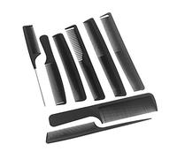 8pcs Professional Hair Comb Set Salon Hair Styling Hairdressing Barbers Combs Kit Black Plastic Comb for Hair Cutting Trimming, Hair Detangling, Hairdresser, Barber, Fine and Wide Tooth Hair Comb