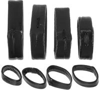 8pcs Professional Watch Hoops Set Black Small Watchstrap Loops Replacement Accessory 16mm, Premium PU Leather Finish, Universal Compatibility, Easy Installation Process for Daily Wear Outdoor Activ...