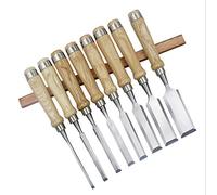 8pcs Professional Wood Chisel Set - Carving & Woodworking Equipment with Chrome Vanadium Steel Blades & Ergonomic Handles